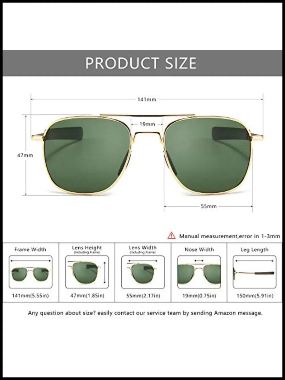 Men's Military Style Polarized Pilot Aviator Sunglasses Bayonet Temples